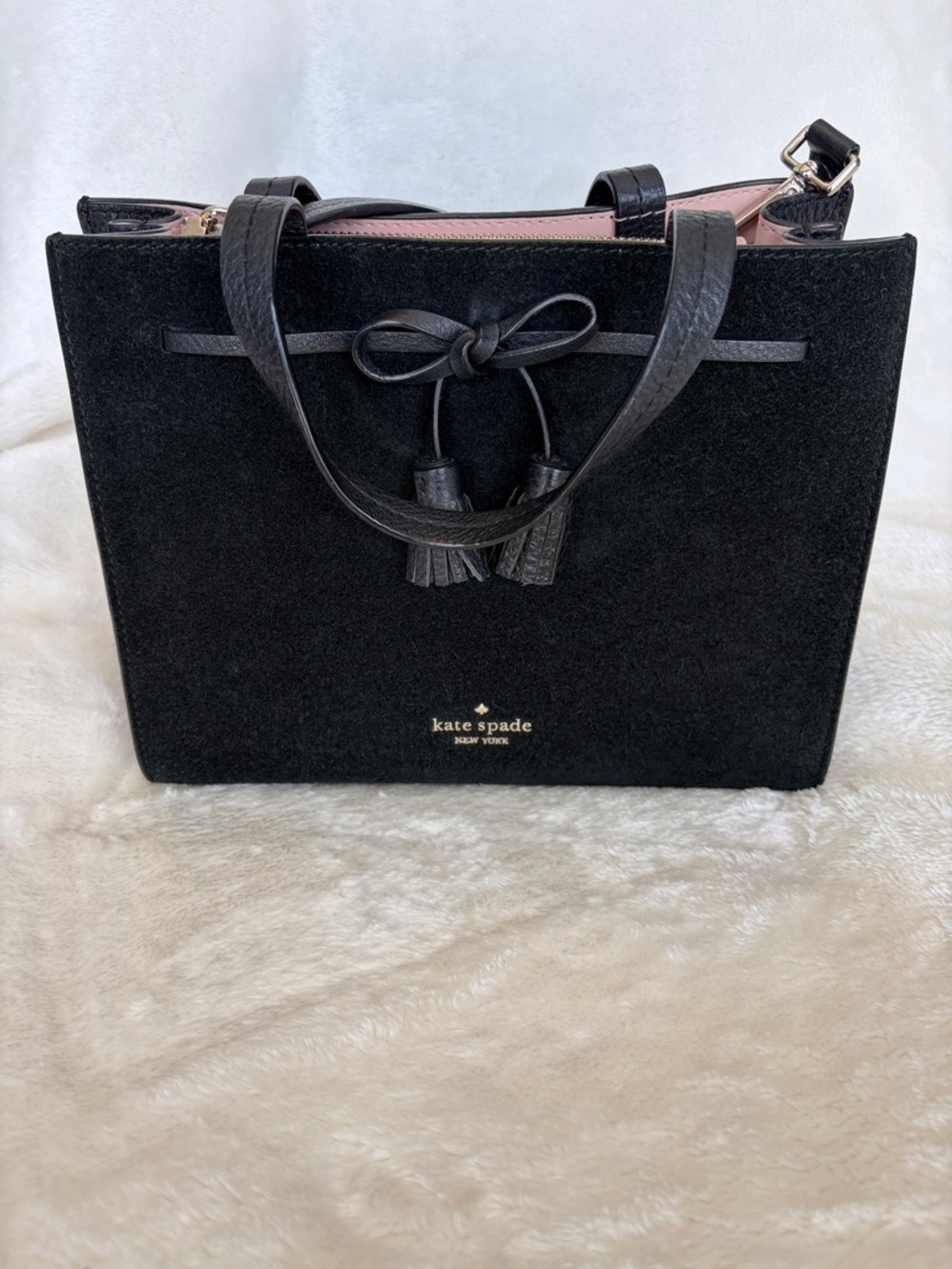 Kate Spade New York Hayes Suede And Leather Small Structured Satchel
